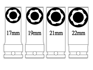 M53197 - Sockets for damaged wheel protections - 17-22 mm, 4 pcs.